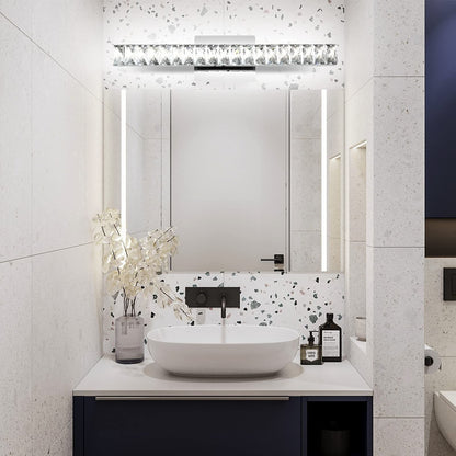 Strip Steel Crystal LED Wall Sconce Lamp Vanity Light