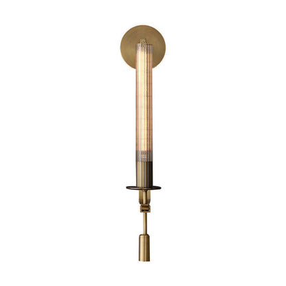 Luxury Iron Glass Cylinder Strip 1-Light Wall Sconce Lamp