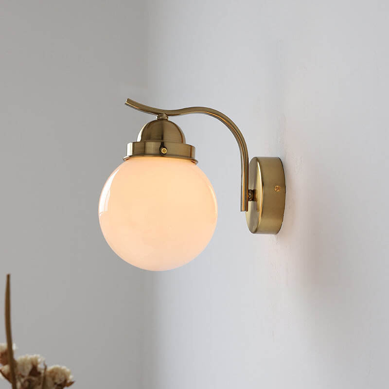 Modern Simplicity Glass Ball 1-Light Wall Sconce Lamp