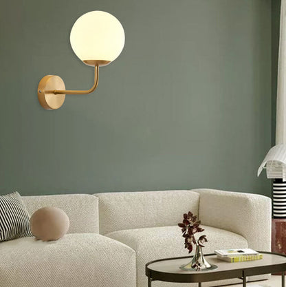 Luxury Round Ball Iron Glass 1-Light Wall Sconce Lamp