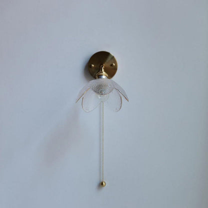 Scandinavian Copper Glass Flower 1-Light Wall Sconce Lamp