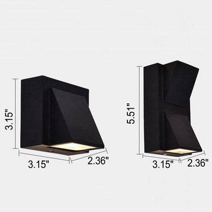 Geometric Square LED Outdoor Waterproof Wall Sconce Lamp
