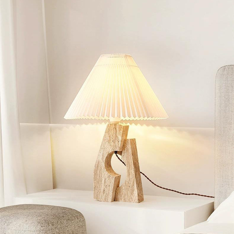Contemporary Creative Dome Stone Fabric 1-Light Table Lamp