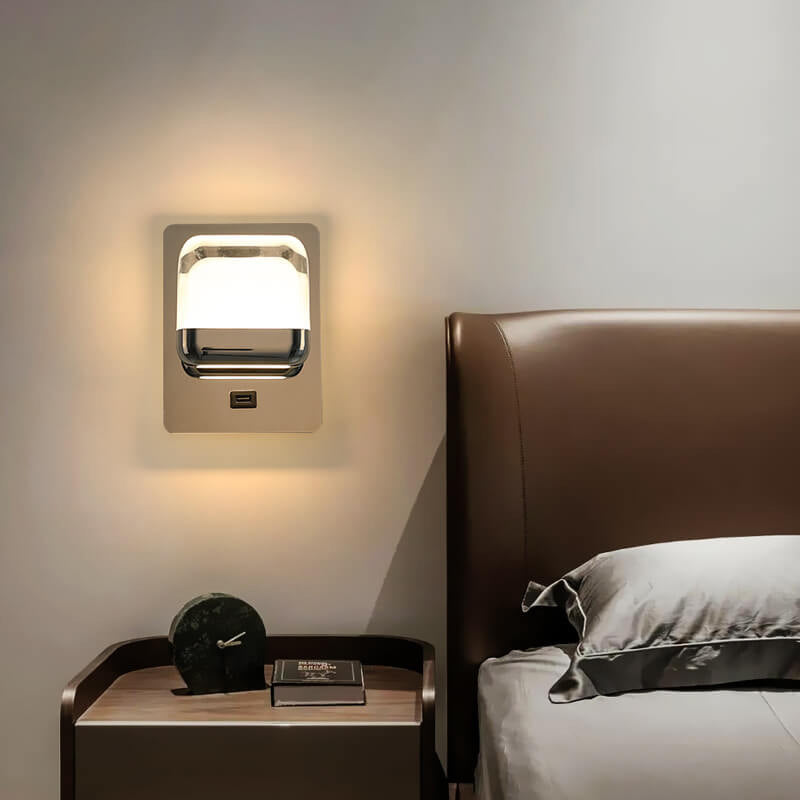 Simple Stainless Steel Square Acrylic LED Wall Sconce Lamp