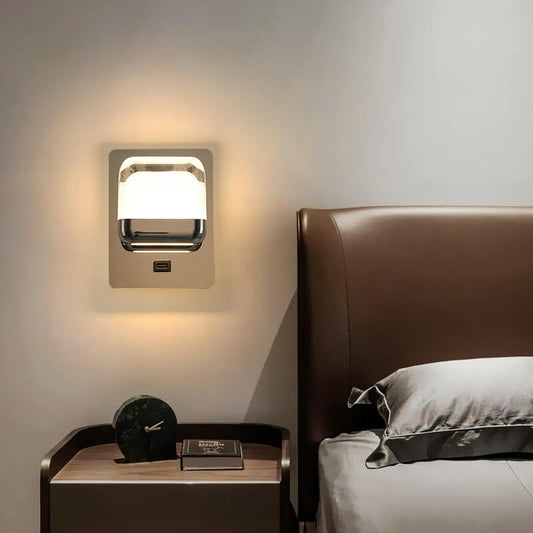 Simple Stainless Steel Square Acrylic LED Wall Sconce Lamp
