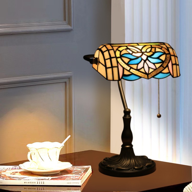 Tiffany Zinc Alloy Stained Glass 1-Light Table Lamp