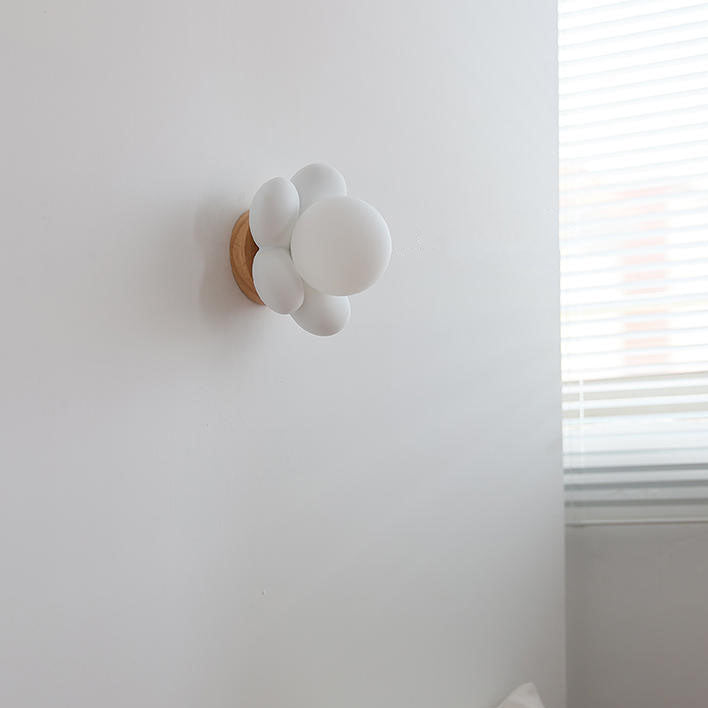 Flowers Shape Glass Ceramic 1-Light Kids Wall Sconce Lamp