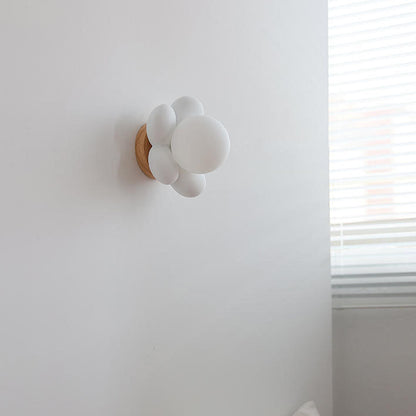 Flowers Shape Glass Ceramic 1-Light Kids Wall Sconce Lamp