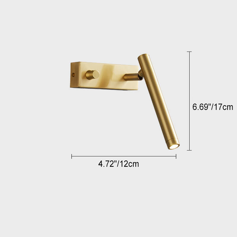Light Full Copper Rotatable Cylinder LED Wall Sconce Lamp