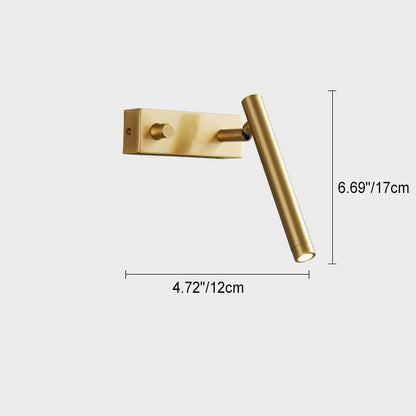 Light Full Copper Rotatable Cylinder LED Wall Sconce Lamp