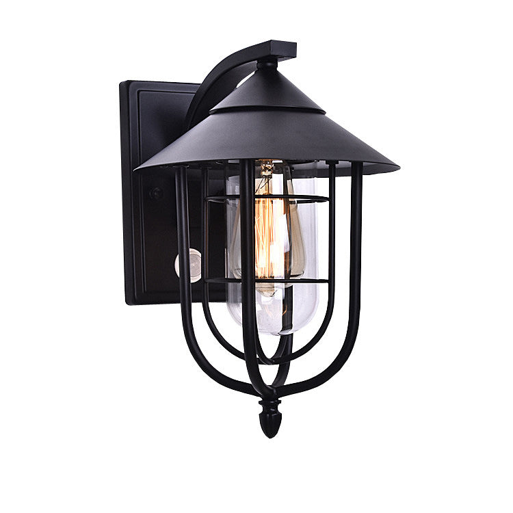 Iron Human Body Sensing 1-Light Outdoor Wall Sconce Lamp