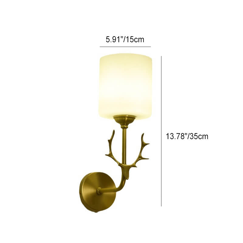Scandinavian Antler Copper 1-Light Wall Sconce Lamp