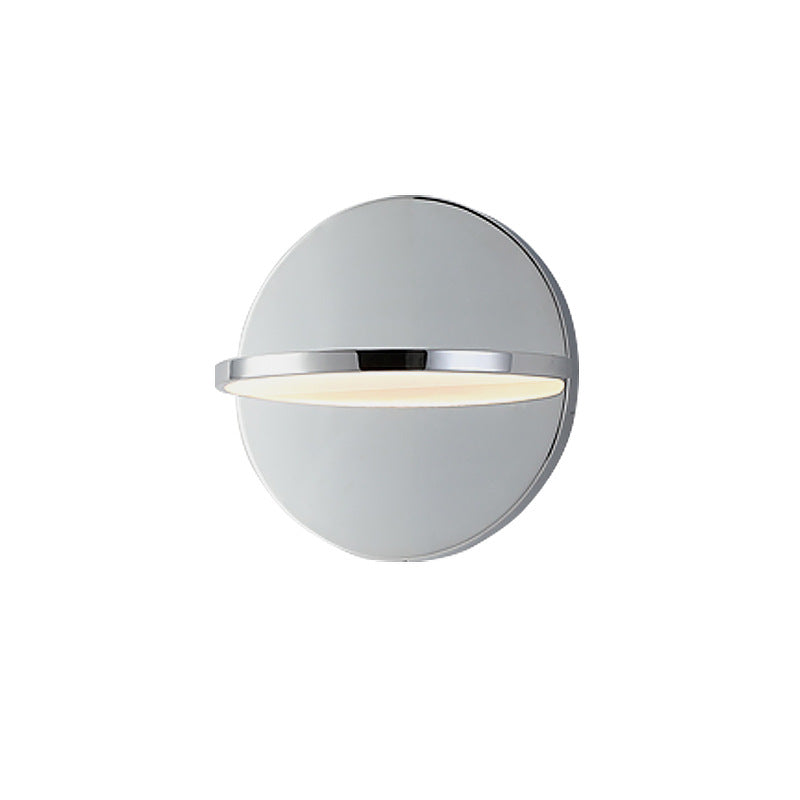 Nordic Chrome Round Stainless Steel LED Wall Sconce Lamp