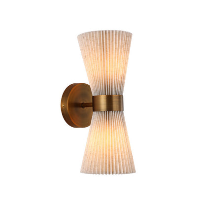 Minimalist Column Fabric Copper 2-Light Wall Sconce Lamp