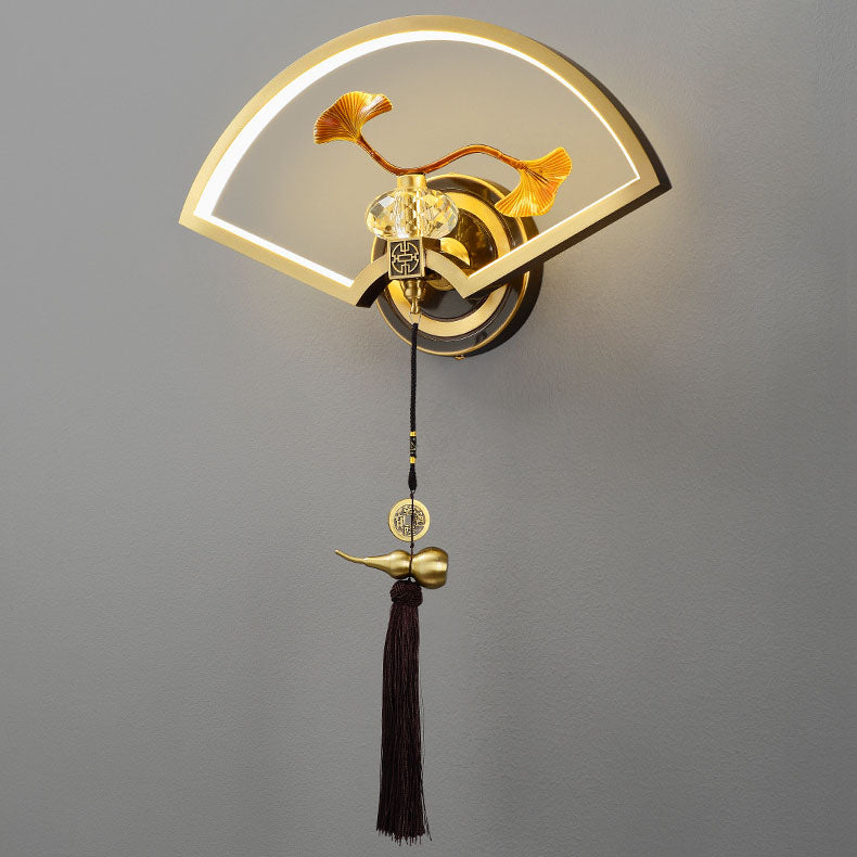 Chinese Copper Magnesium Acrylic LED Wall Sconce Lamp