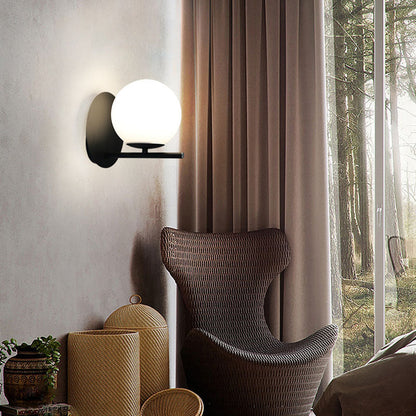 Scandinavian Round Ball Iron Glass 1-Light Wall Sconce Lamp