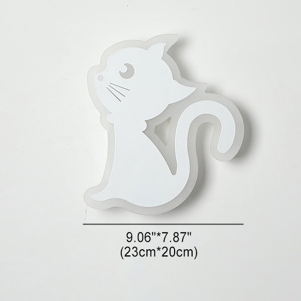 Simplicity Cartoon Cat Iron Acrylic LED Wall Sconce Lamp
