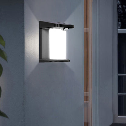 Solar Cylinder Shade LED Human Sensor Wall Sconce Lamp