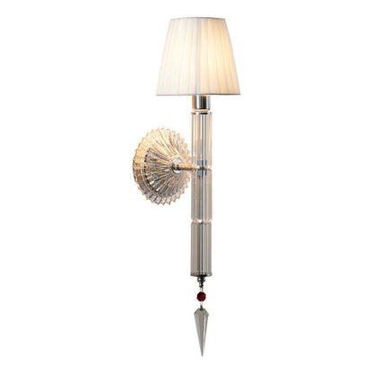 European Light Crystal Fabric 1-Light Wall Sconce Lamp