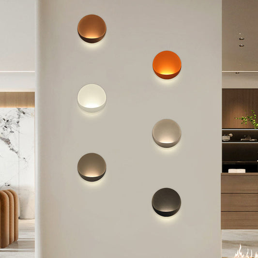 Modern Minimalist Round Aluminum LED Wall Sconce Lamp
