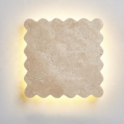 Japanese Travertine Corrugated Square LED Wall Sconce Lamp
