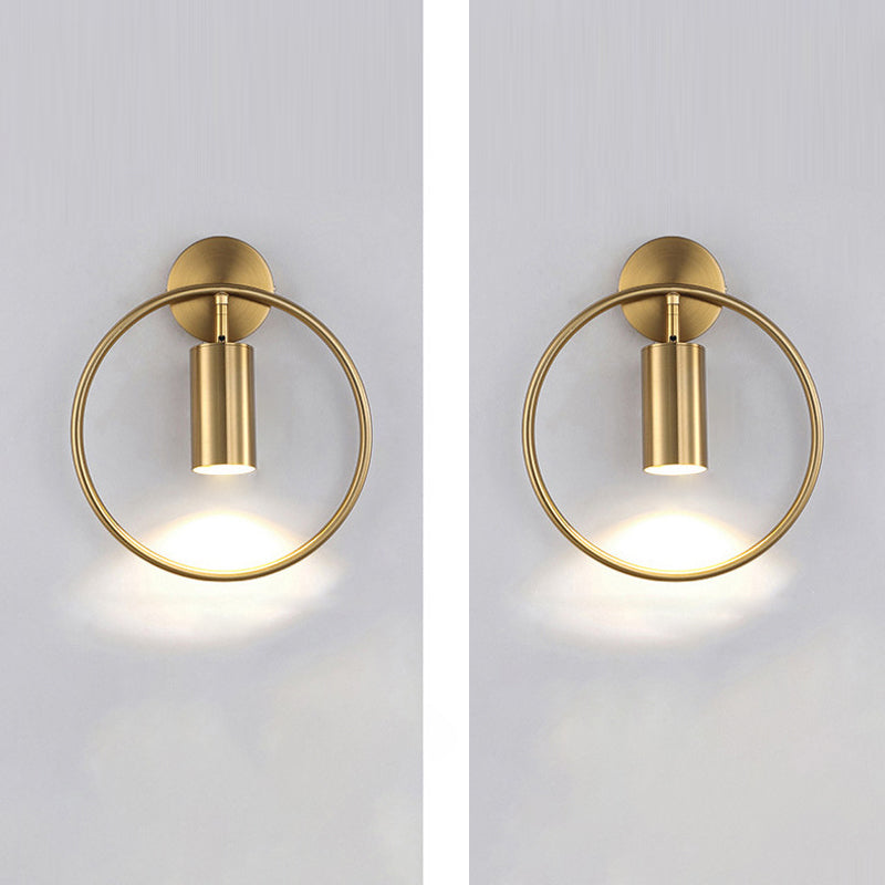 Simplicity Iron Circle Cylinder 1-Light Wall Sconce Lamp