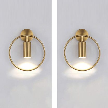 Simplicity Iron Circle Cylinder 1-Light Wall Sconce Lamp