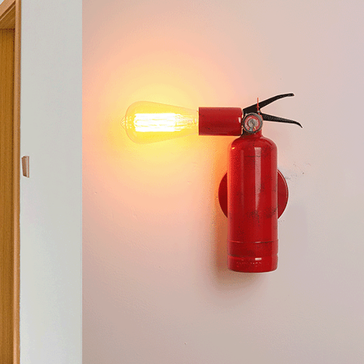 Creative Fire Extinguisher Iron 1-Light Wall Sconce Lamp