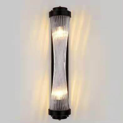 Crystal Cylinder Column Rotation 2-Light Wall Sconce Lamp