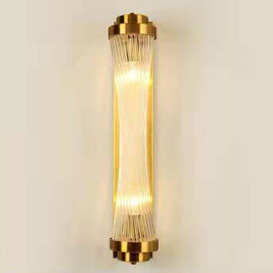 Crystal Cylinder Column Rotation 2-Light Wall Sconce Lamp