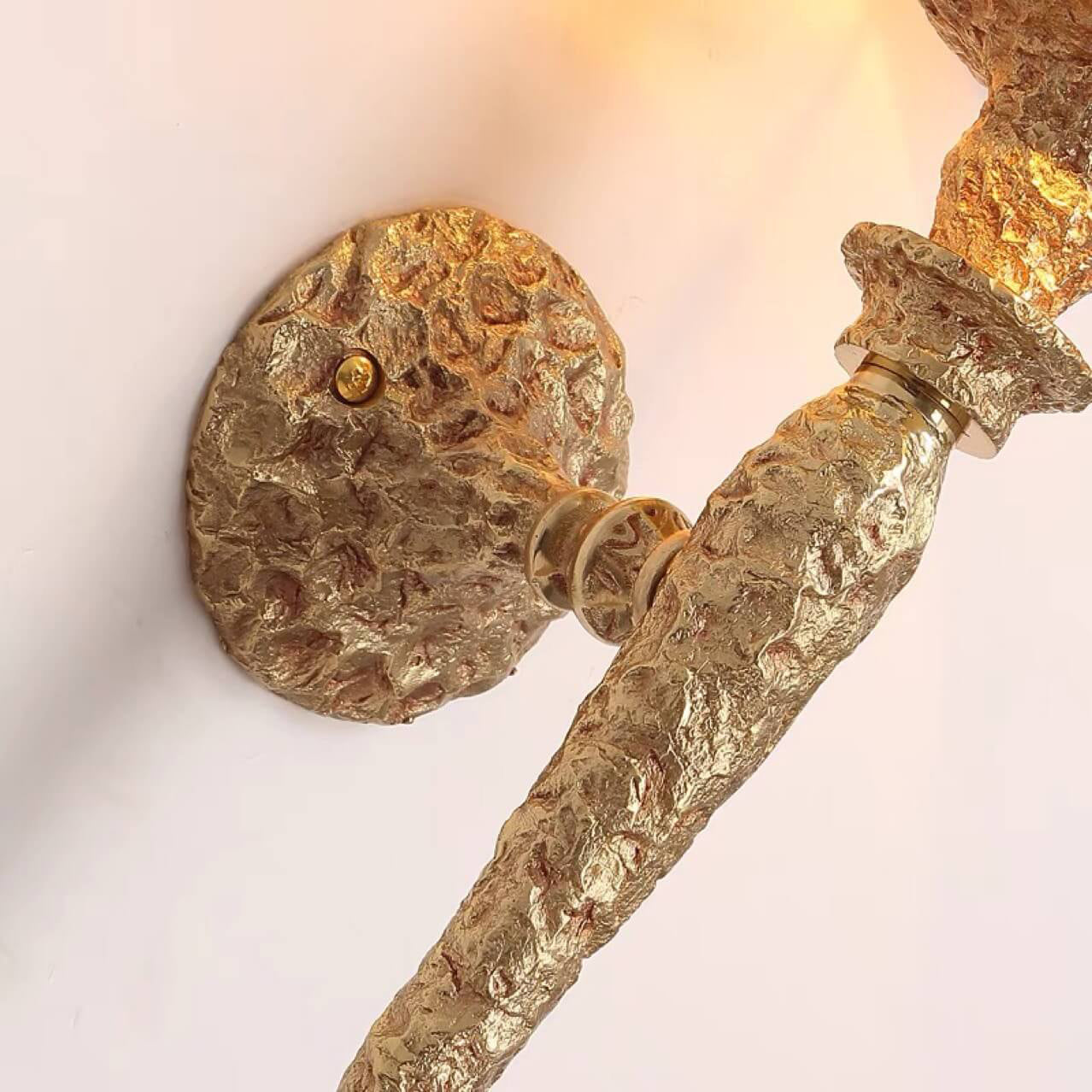 French Brass Long Strip Light Arm 1-Light Wall Sconce Lamp
