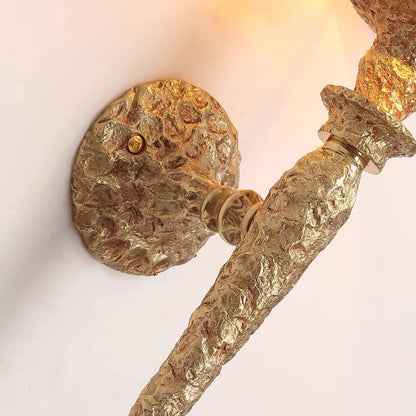 French Brass Long Strip Light Arm 1-Light Wall Sconce Lamp