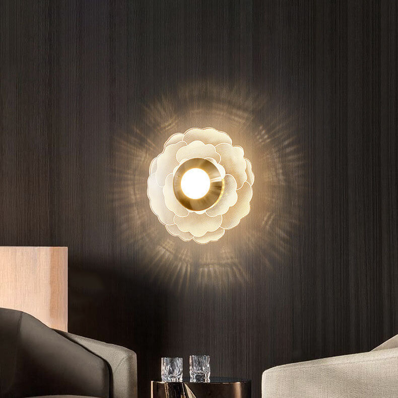 Light Pattern Round Iron Acrylic LED Wall Sconce Lamp