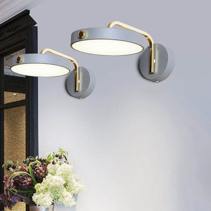 Macaron Color Round Head Iron Acrylic LED Wall Sconce Lamp