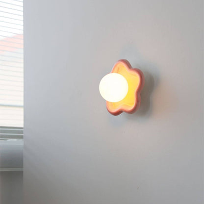 Ceramic Glass Iron Star Design 1-Light Wall Sconce Lamp