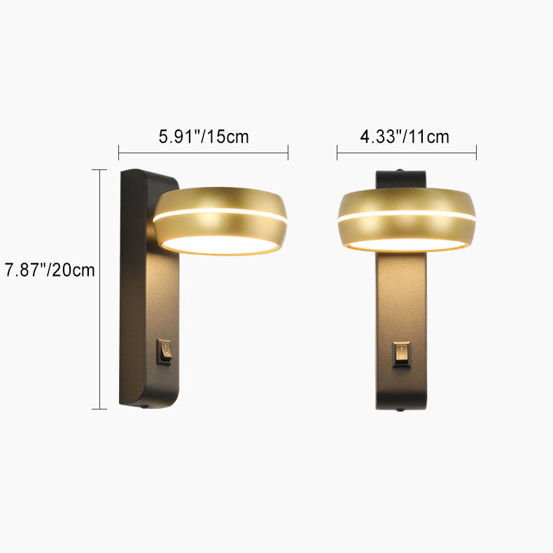 Round Rectangle Aluminum Iron PS LED Wall Sconce Lamp