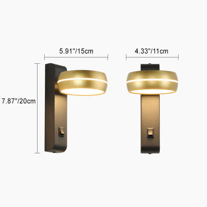 Round Rectangle Aluminum Iron PS LED Wall Sconce Lamp
