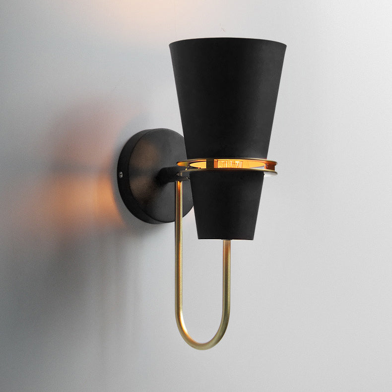 Scandinavian Iron Cylinder Horn 1-Light Wall Sconce Lamp