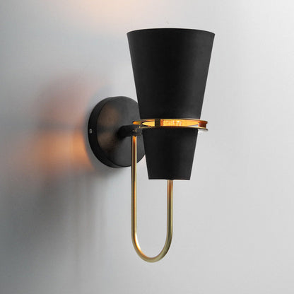Scandinavian Iron Cylinder Horn 1-Light Wall Sconce Lamp
