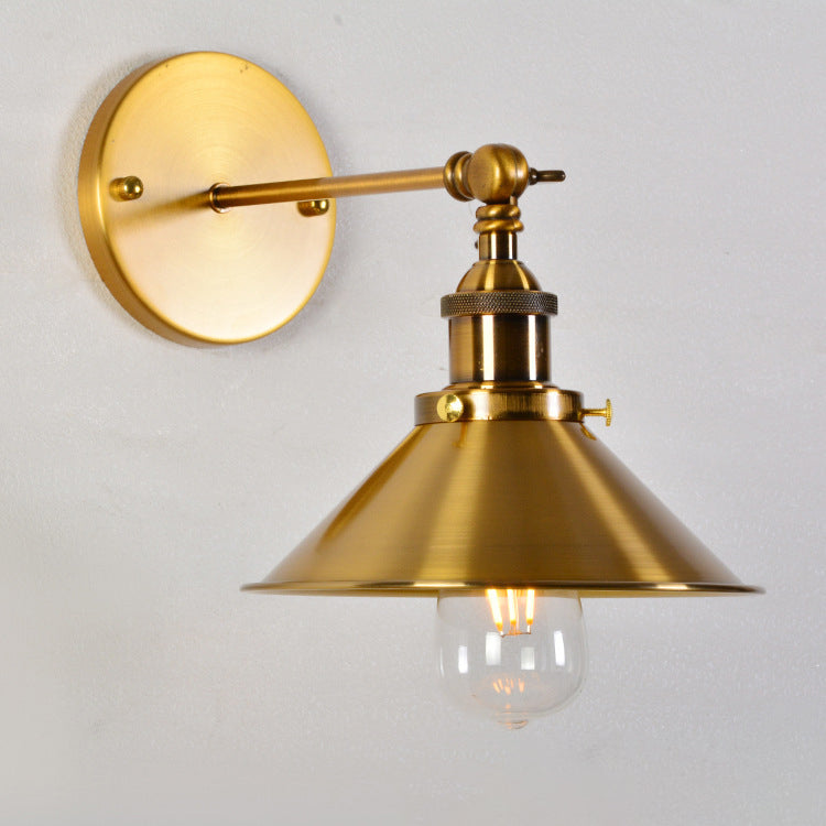 Retro Iron Cylinder Cone 1-Light Wall Sconce Lamp