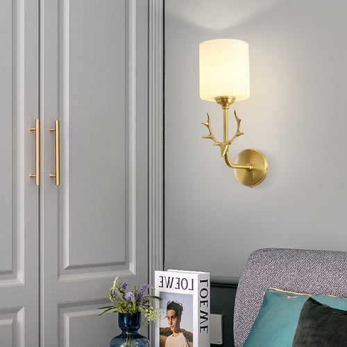 Scandinavian Antler Copper 1-Light Wall Sconce Lamp