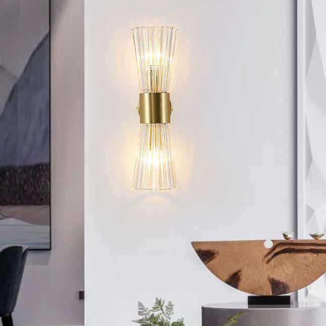 Ribbed Up And Down Luminous 2-Light Wall Sconce Lamp