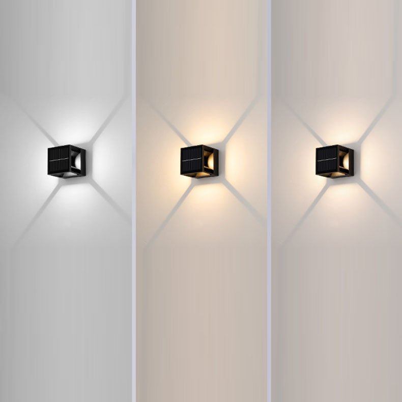 Solar Square Striped Aluminum LED Wall Sconce Lamp