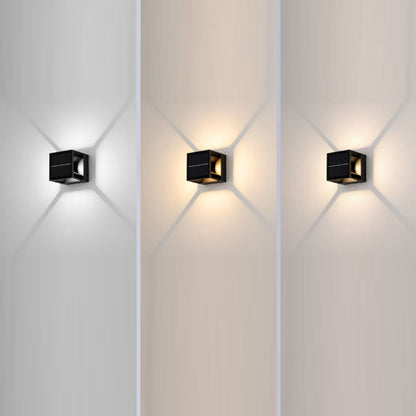 Solar Square Striped Aluminum LED Wall Sconce Lamp