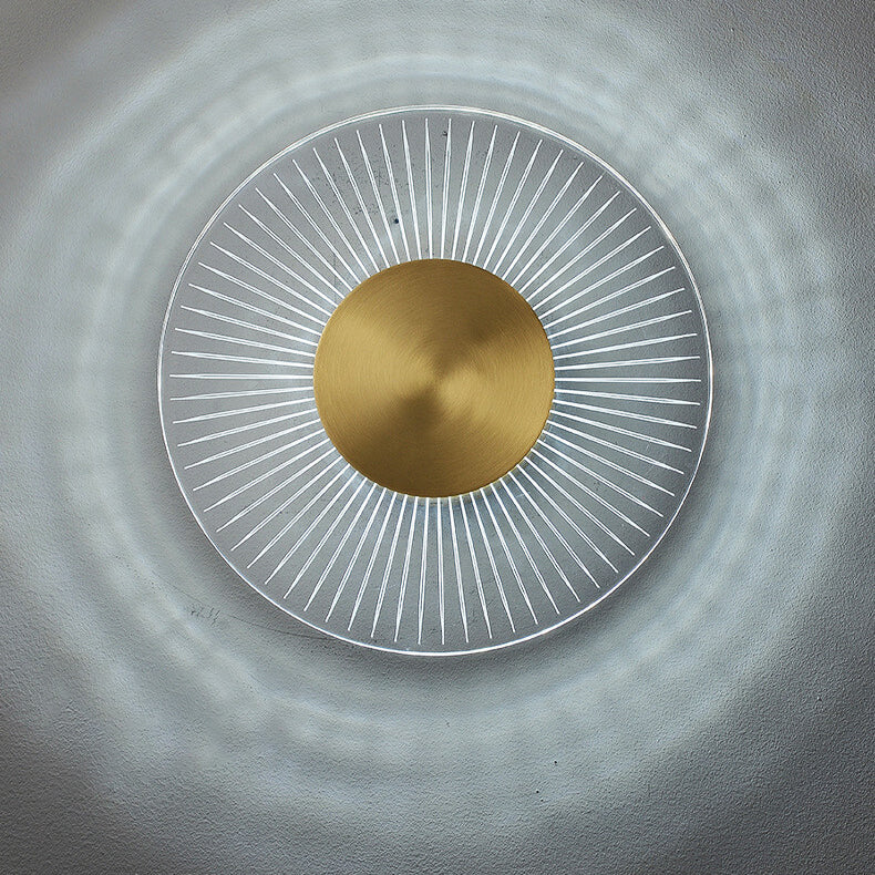 Full Copper Round Line Design LED Wall Sconce Lamp