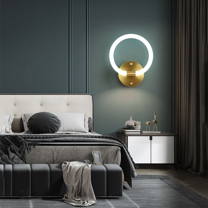 Brass Oval Figure Six Eight Letter LED Wall Sconce Lamp