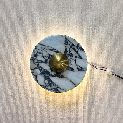 Scandinavian Round Metal Marble LED Wall Sconce Lamp