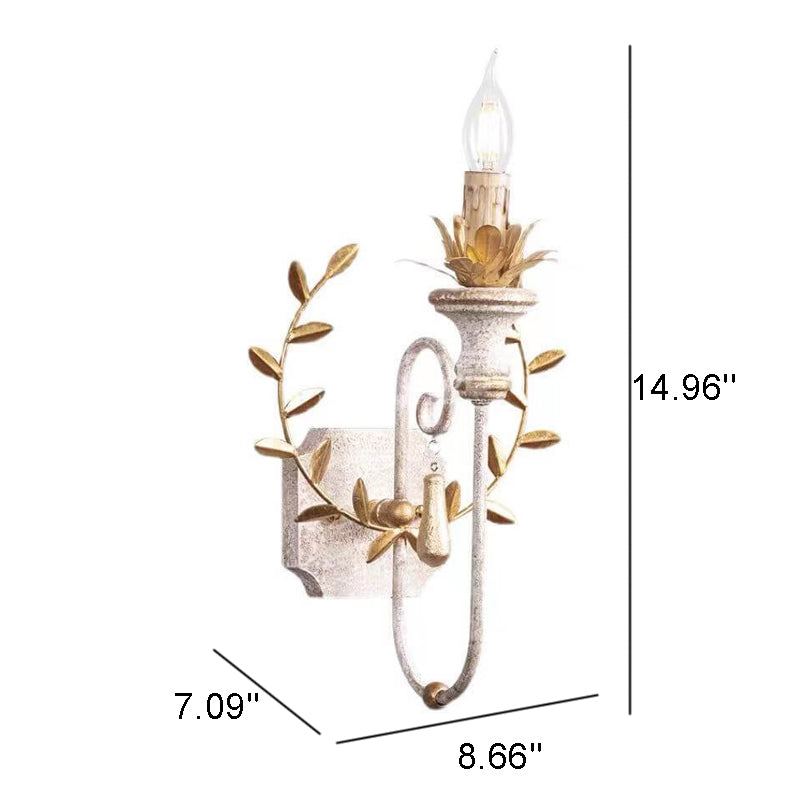 Vintage Solid Wood Candelabra 1-Light Wall Sconce Lamp