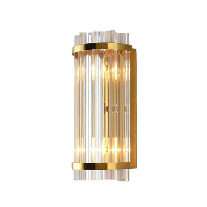 Luxury Crystal Plated Column 2-Light Wall Sconce Lamp