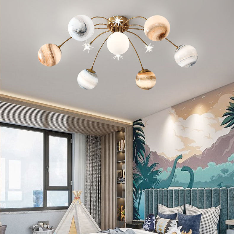Contemporary Moon Ceiling Light